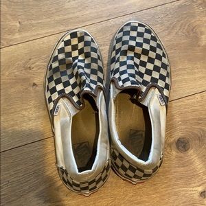 stained checkered vans, used